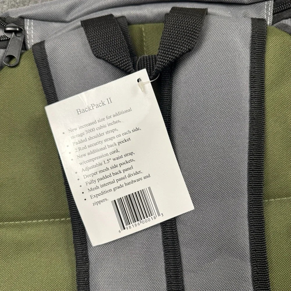 BW‎ Sports Fishing Backpack Green Rod Storage Travel Outdoors BP-1002 NEW
